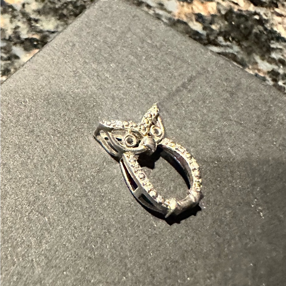 Silver and Sparkle Owl Design Pendant for Neckace